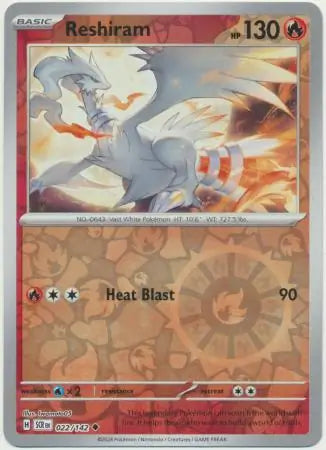 Reshiram 022/142 (SV07: Stellar Crown)  - Reverse Holofoil