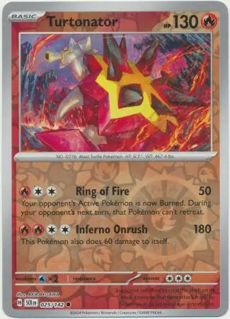 Turtonator 025/142 (SV07: Stellar Crown)  - Reverse Holofoil