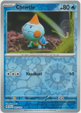 Chewtle 043/142 (SV07: Stellar Crown)  - Reverse Holofoil