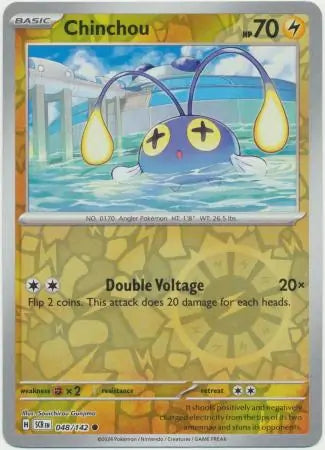 Chinchou 048/142 (SV07: Stellar Crown)  - Reverse Holofoil