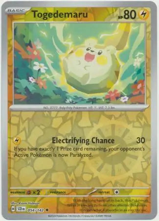 Togedemaru 054/142 (SV07: Stellar Crown)  - Reverse Holofoil