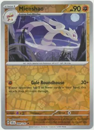 Mienshao 084/142 (SV07: Stellar Crown)  - Reverse Holofoil