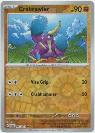 Crabrawler 087/142 (SV07: Stellar Crown)  - Reverse Holofoil