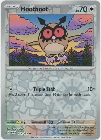 Hoothoot 114/142 (SV07: Stellar Crown)  - Reverse Holofoil