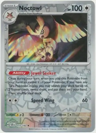 Noctowl 115/142 (SV07: Stellar Crown)  - Reverse Holofoil