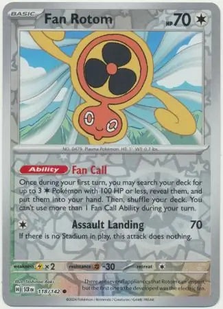 Fan Rotom 118/142 (SV07: Stellar Crown)  - Reverse Holofoil