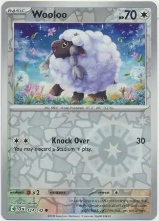 Wooloo 124/142 (SV07: Stellar Crown)  - Reverse Holofoil