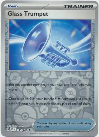 Glass Trumpet 135/142 (SV07: Stellar Crown)  - Reverse Holofoil