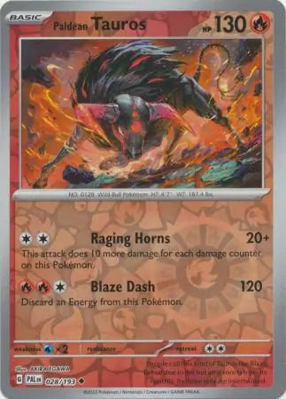 Paldean Tauros 028/193 (SV02: Paldea Evolved)  - Reverse Holofoil