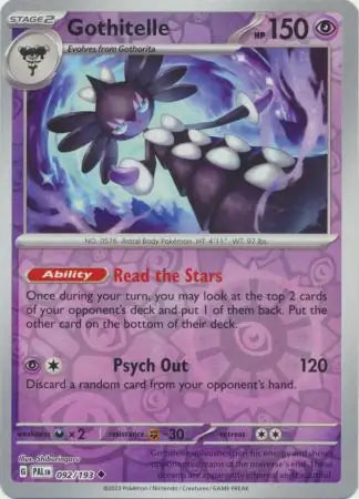 Gothitelle 092/193 (SV02: Paldea Evolved)  - Reverse Holofoil