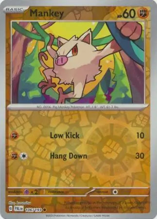Mankey 106/193 (SV02: Paldea Evolved)  - Reverse Holofoil