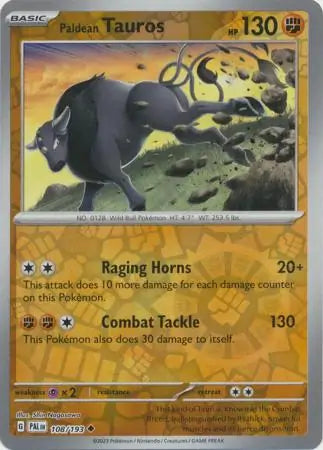 Paldean Tauros 108/193 (SV02: Paldea Evolved)  - Reverse Holofoil