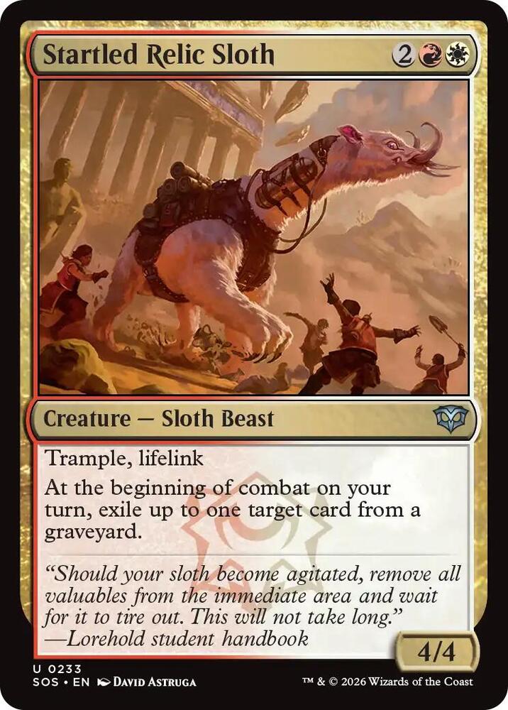 Startled Relic Sloth 233 (Secrets of Strixhaven)  - Foil