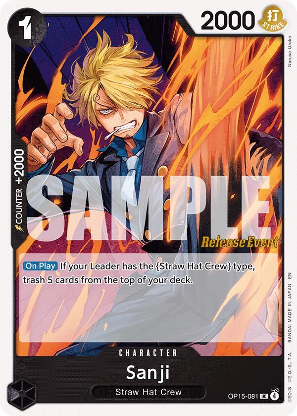 Sanji OP15 081 OP15-081 (Adventure on Kami's Island Release Event Cards) 