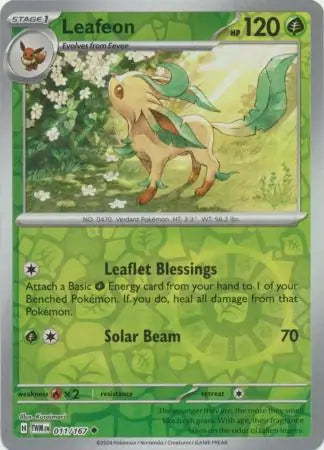 Leafeon 011/167 (SV06: Twilight Masquerade)  - Reverse Holofoil