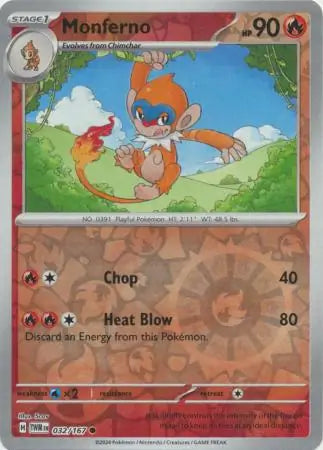 Monferno 032/167 (SV06: Twilight Masquerade)  - Reverse Holofoil