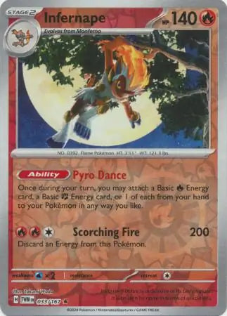 Infernape 033/167 (SV06: Twilight Masquerade)  - Reverse Holofoil