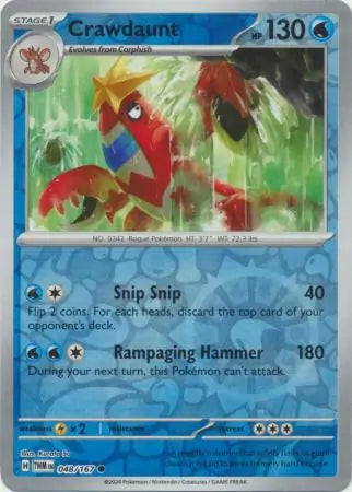 Crawdaunt 048/167 (SV06: Twilight Masquerade)  - Reverse Holofoil