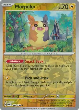 Morpeko 072/167 (SV06: Twilight Masquerade)  - Reverse Holofoil