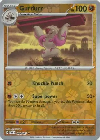 Gurdurr 104/167 (SV06: Twilight Masquerade)  - Reverse Holofoil