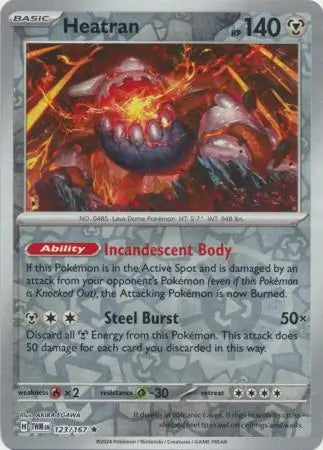 Heatran 123/167 (SV06: Twilight Masquerade)  - Reverse Holofoil