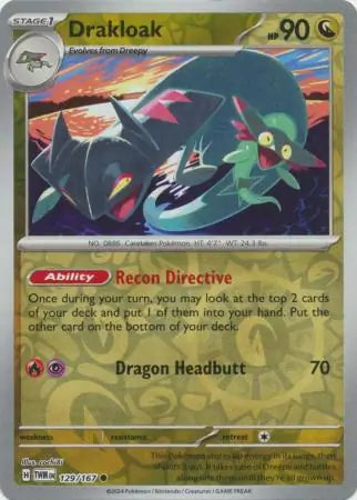 Drakloak 129/167 (SV06: Twilight Masquerade)  - Reverse Holofoil