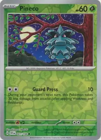 Pineco 001/198 (SV01: Scarlet & Violet Base Set)  - Reverse Holofoil