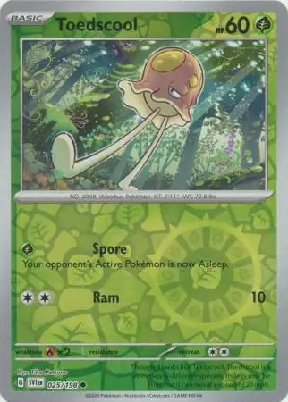 Toedscool 025/198 (SV01: Scarlet & Violet Base Set)  - Reverse Holofoil
