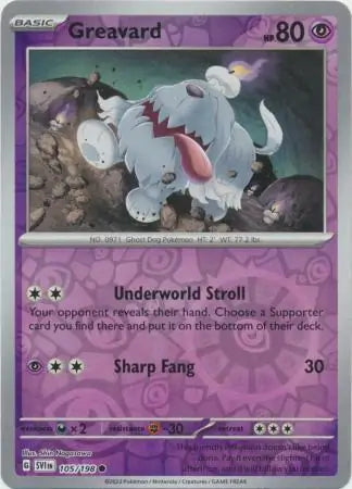 Greavard 105/198 (SV01: Scarlet & Violet Base Set)  - Reverse Holofoil