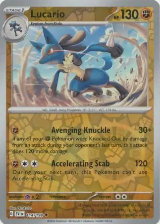 Lucario 114/198 (SV01: Scarlet & Violet Base Set)  - Reverse Holofoil