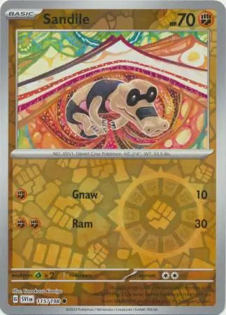 Sandile 115/198 (SV01: Scarlet & Violet Base Set)  - Reverse Holofoil