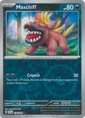 Maschiff 136/198 (SV01: Scarlet & Violet Base Set)  - Reverse Holofoil