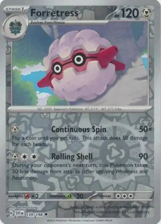 Forretress 139/198 (SV01: Scarlet & Violet Base Set)  - Reverse Holofoil