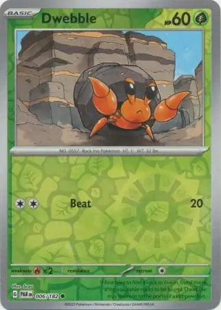 Dwebble 006/182 (SV04: Paradox Rift)  - Reverse Holofoil