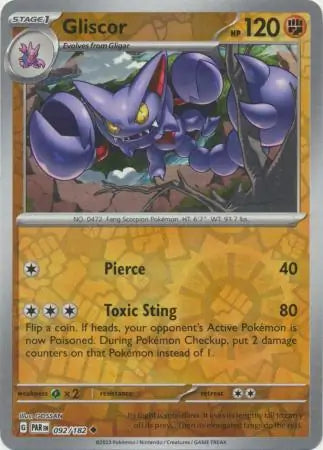 Gliscor 092/182 (SV04: Paradox Rift)  - Reverse Holofoil