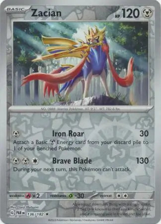 Zacian 136/182 (SV04: Paradox Rift)  - Reverse Holofoil