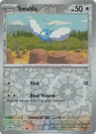 Swablu 152/182 (SV04: Paradox Rift)  - Reverse Holofoil