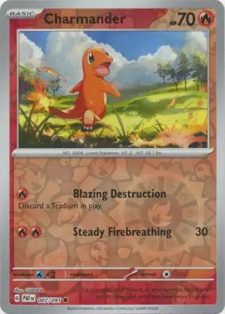Charmander 007/091 (SV: Paldean Fates)  - Reverse Holofoil
