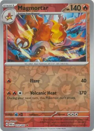 Magmortar 010/091 (SV: Paldean Fates)  - Reverse Holofoil