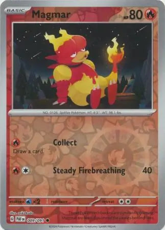 Magmar 009/091 (SV: Paldean Fates)  - Reverse Holofoil