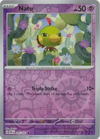Natu 025 091 025/091 (SV: Paldean Fates)  - Reverse Holofoil