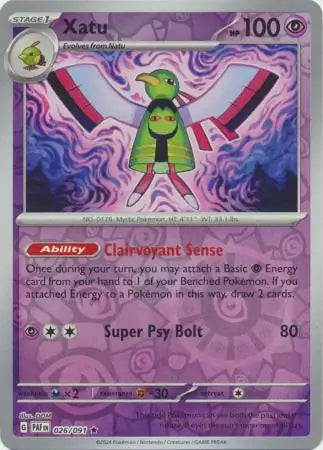 Xatu 026 091 026/091 (SV: Paldean Fates)  - Reverse Holofoil