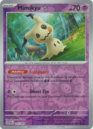 Mimikyu 037/091 (SV: Paldean Fates)  - Reverse Holofoil