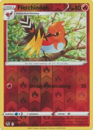 Fletchinder 028/195 (SWSH12: Silver Tempest)  - Reverse Holofoil