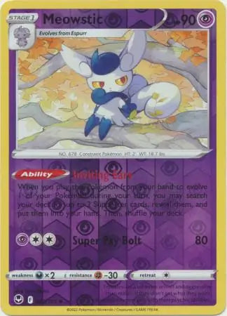 Meowstic 082/195 (SWSH12: Silver Tempest)  - Reverse Holofoil