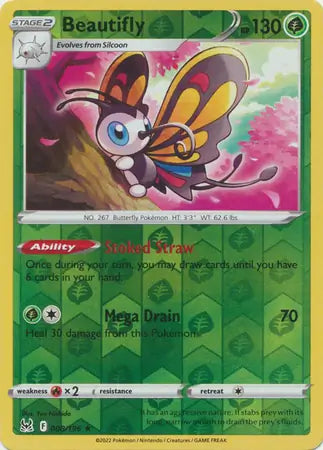 Beautifly 008/196 (SWSH11: Lost Origin)  - Reverse Holofoil