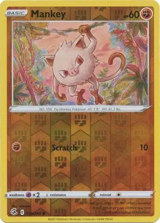 Mankey 133/264 (SWSH08: Fusion Strike)  - Reverse Holofoil