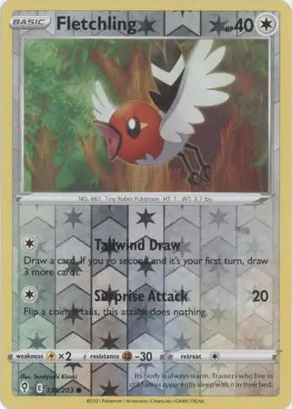 Fletchling 138/203 (SWSH07: Evolving Skies)  - Reverse Holofoil