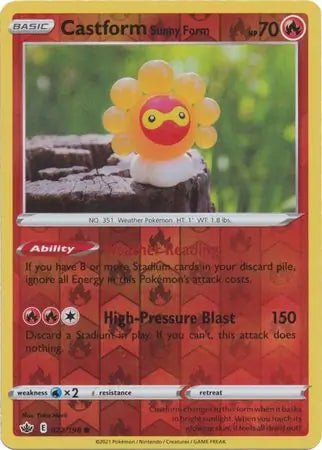 Castform Sunny Form 022/198 (SWSH06: Chilling Reign)  - Reverse Holofoil