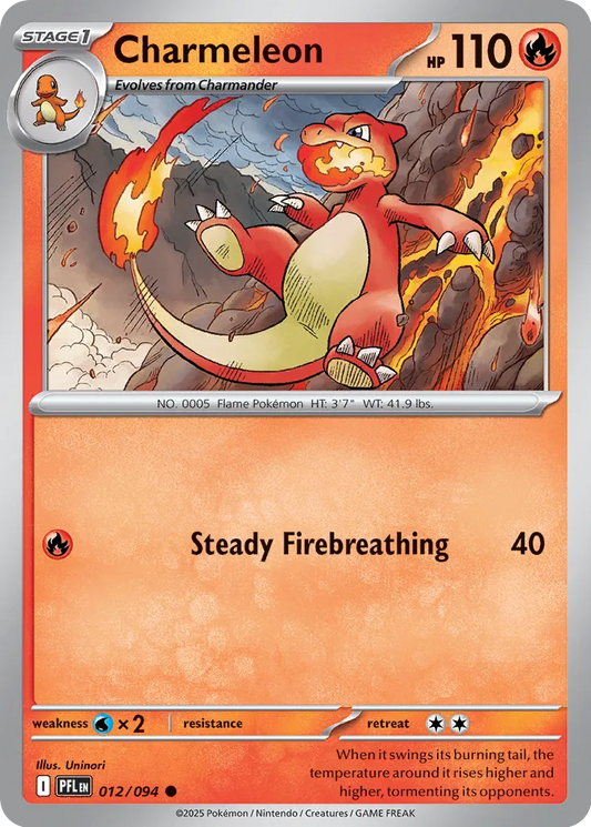 Charmeleon 012/094 (ME02: Phantasmal Flames)  - Reverse Holofoil
